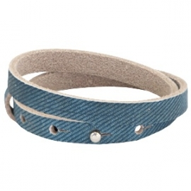 Leren armband Bleu denim