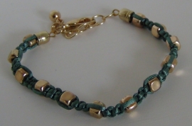  Armband groen/goud