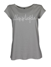 T-shirt Alles is liefde - lichtgrijs