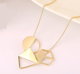 Ketting 3D - goud