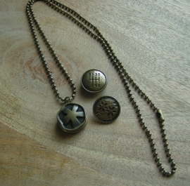 106-1 Ketting met clickbuttons - brons