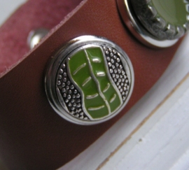 311 Clickbutton zilver/groen