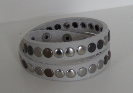 Wikkelarmband Studs -  lichtgrijs