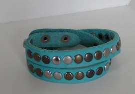 Wikkelarmband Studs -  aqua