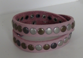 Wikkelarmband Studs -  roze