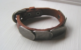 Leren armband - Metal