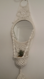 Macramé hanger met spiegel