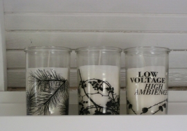 Set van 3 kaarsen in glas, High Ambience