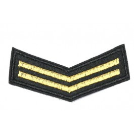 Patch Rang - goud, 2 strepen