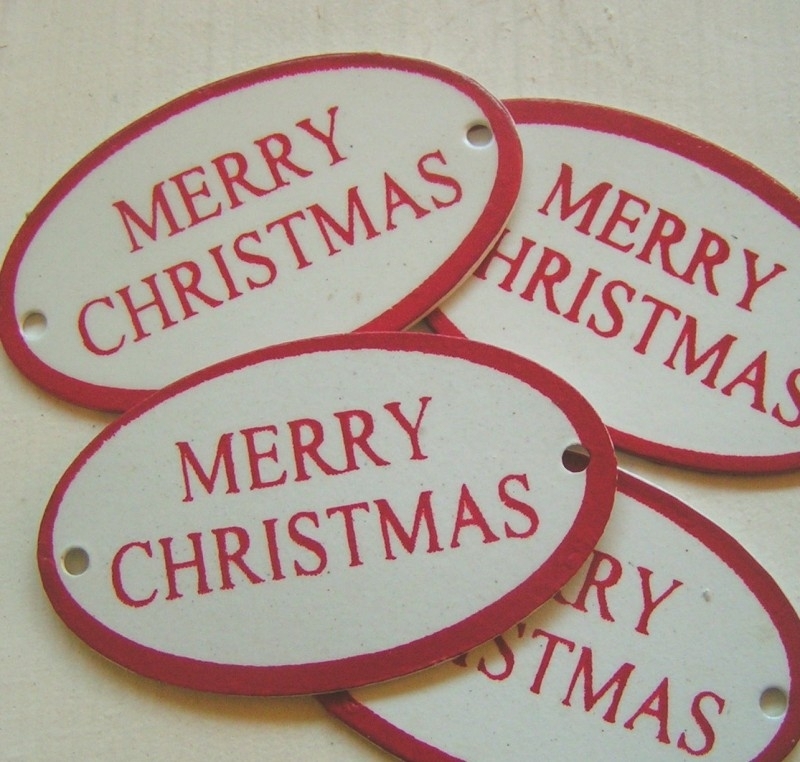 7022-99 Label Merry Christmas - rood