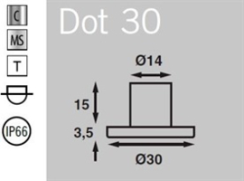 Led Dot 30mm warm wit