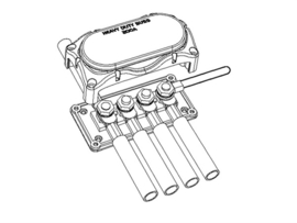 BEP vermogensstrip 300A, 4 aansluitingen