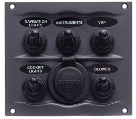 BEP Marine 900 serie spatwaterdicht 5 knops en 20mm stopcontact