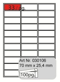 70 mm x 25,4 mm (Art:030106)