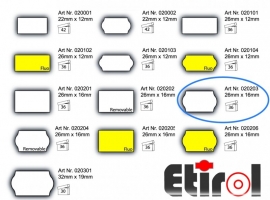 26 mm x 16 mm wit gegolgd (Art:020203)