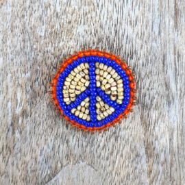 Broche 'Peace man' blauw