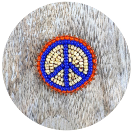 Broche 'Peace man' blauw