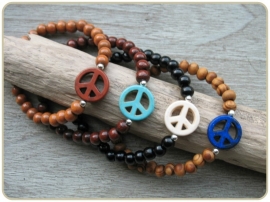 Armband `Peace!` turquoise ECHT ZILVER