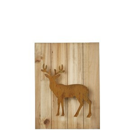 Wandbord hout met afbeelding van een hert