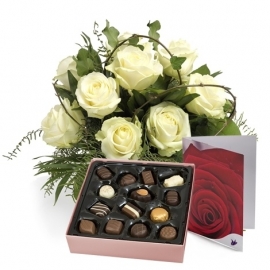 Witte rozen Cadeauset