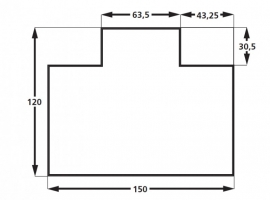 Model L 150 cm * 120 cm met lip (harde vloer)