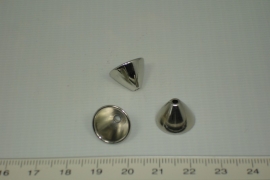 [0563 ] Kap rond glad puntig, 10 mm. Zilverkleur, per stuk