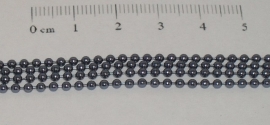 (0168) Balletjes ketting staalblauw 2 mm zonder slotje.