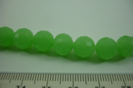 [ 6956 ] Ronde facet geslepen Glaskralen 10 mm. Appel Groen, per streng