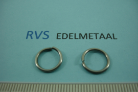 [ 8489 ]  RVS mat, Open Ring, 11 mm. x 1.2 mm.  per 32 stuks