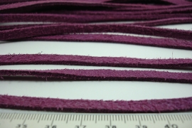 [ 6365 ] Plat Suede Veter 5 mm. Bordeaux, per meter