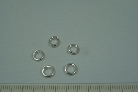 [0658 ] Open ring 6 x 1.3 mm. Verzilverd, per stuk