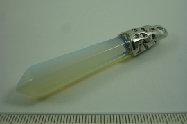 [ 0990 ] Pendel +/- 6 cm. natuursteen Opaliet, per stuk