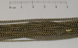 (0167) Balletjes ketting bronskleur 1,2 mm met slotje.