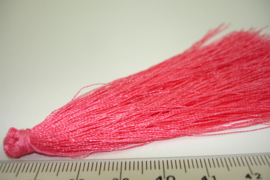 [ 6104 ] Kwast +/- 8 cm. Donker Roze, 2 stuks