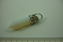 [ 0981 ] Pendel +/- 4.5 cm. Natuursteen; Opaliet, per stuk