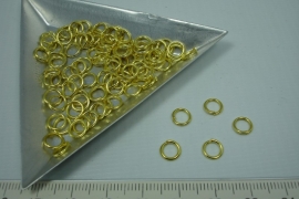 [5610 ] Open ring 6 mm. Goudkleur, +/- 90 stuks