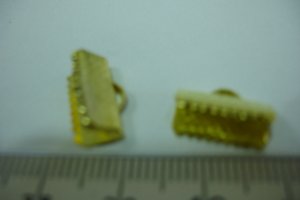 [ 6395-B ] Lintklemmen 13 mm. Goud kleur, per 8 stuks