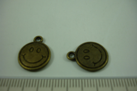 [ 1237 ] Smilie  16 x 12.8 mm. Brons, per stuk