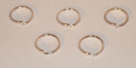 (5139) Open ring 4 mm. verzilverd, 150 stuks.