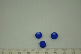 [0349 ] Glas kraal met rubber 8 mm. Donker Blauw