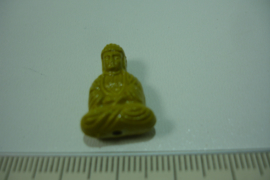 [ 7061 ] Boeddha zit 19 mm. Mosterd kleur, per stuk