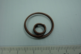 [ 0733 ] Kraal inhanger 23 mm. Koper kleur, per stuk