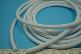 [ 6050 ] Open hol Rubber 5 mm. Wit, per meter