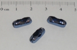 (0154) Slotje balletjes ketting 3,8 mm staalblauw.