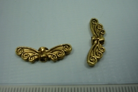 [ 0776 ] Vlinder vleugel 22 x 7 mm. Oud Goud kleur, per stuk