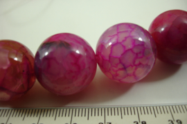 *[ 8695 ] Natuursteen; Agaat Roze 20 mm. per streng