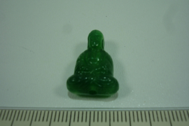 [ 7058 ] Boeddha zit 19 mm. Groen, per stuk