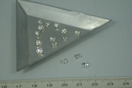 [5283 ] Kalotje 1.2 mm. mini Zijklap, Verzilverd, 15 stuks