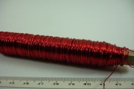 *[ 6619 ] Koperdraad 0.5 mm. Licht Rood, 50 meter