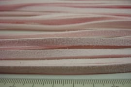 [ 6377 ] Plat Suede Veter 5 mm. Licht Roze, per meter